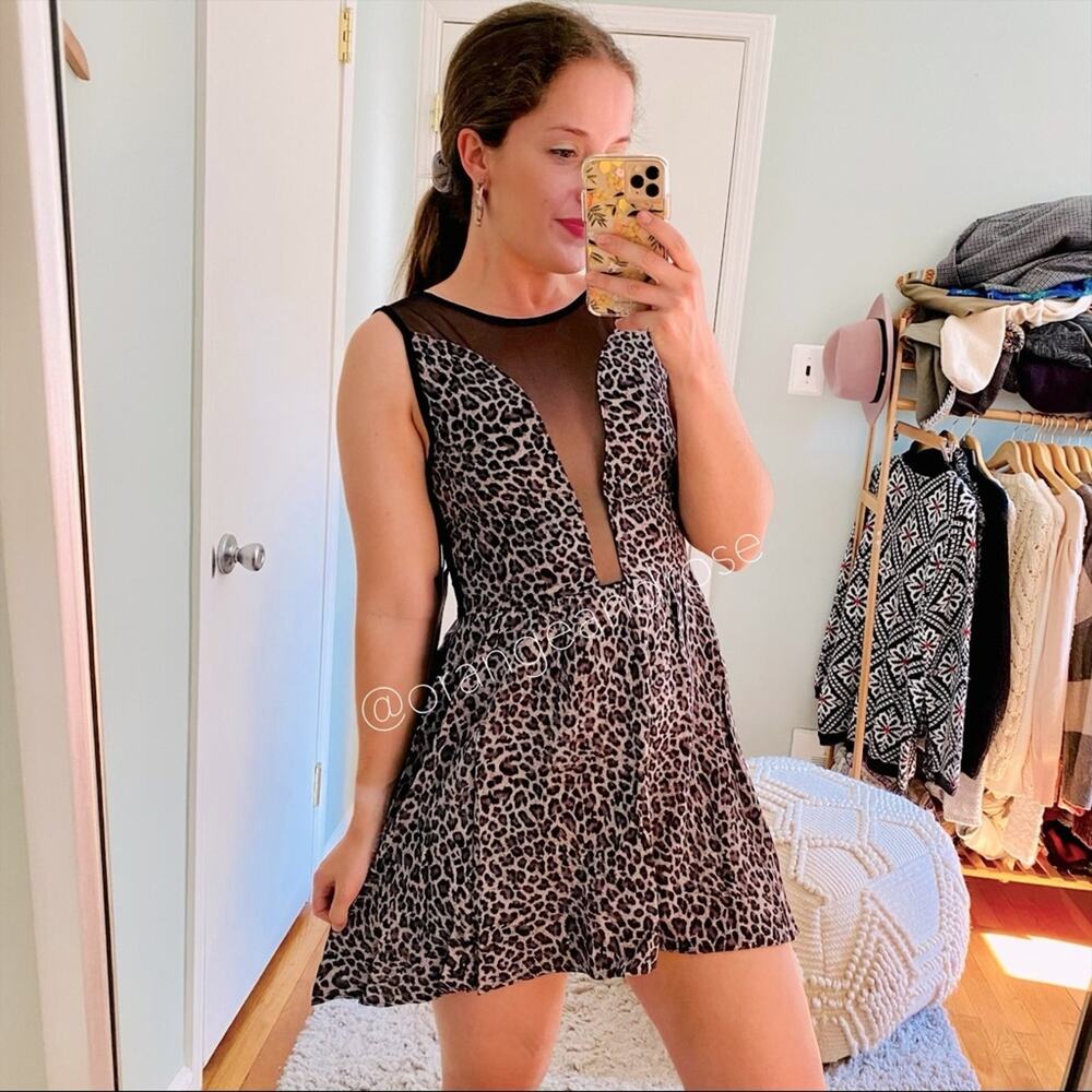 NWT For Love & Lemons Animal Print Dress